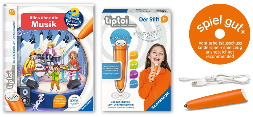 tiptoi Buch über Musik und tiptoi Stift